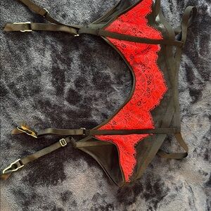 Victoria's Secret Black and Red Lace Bra